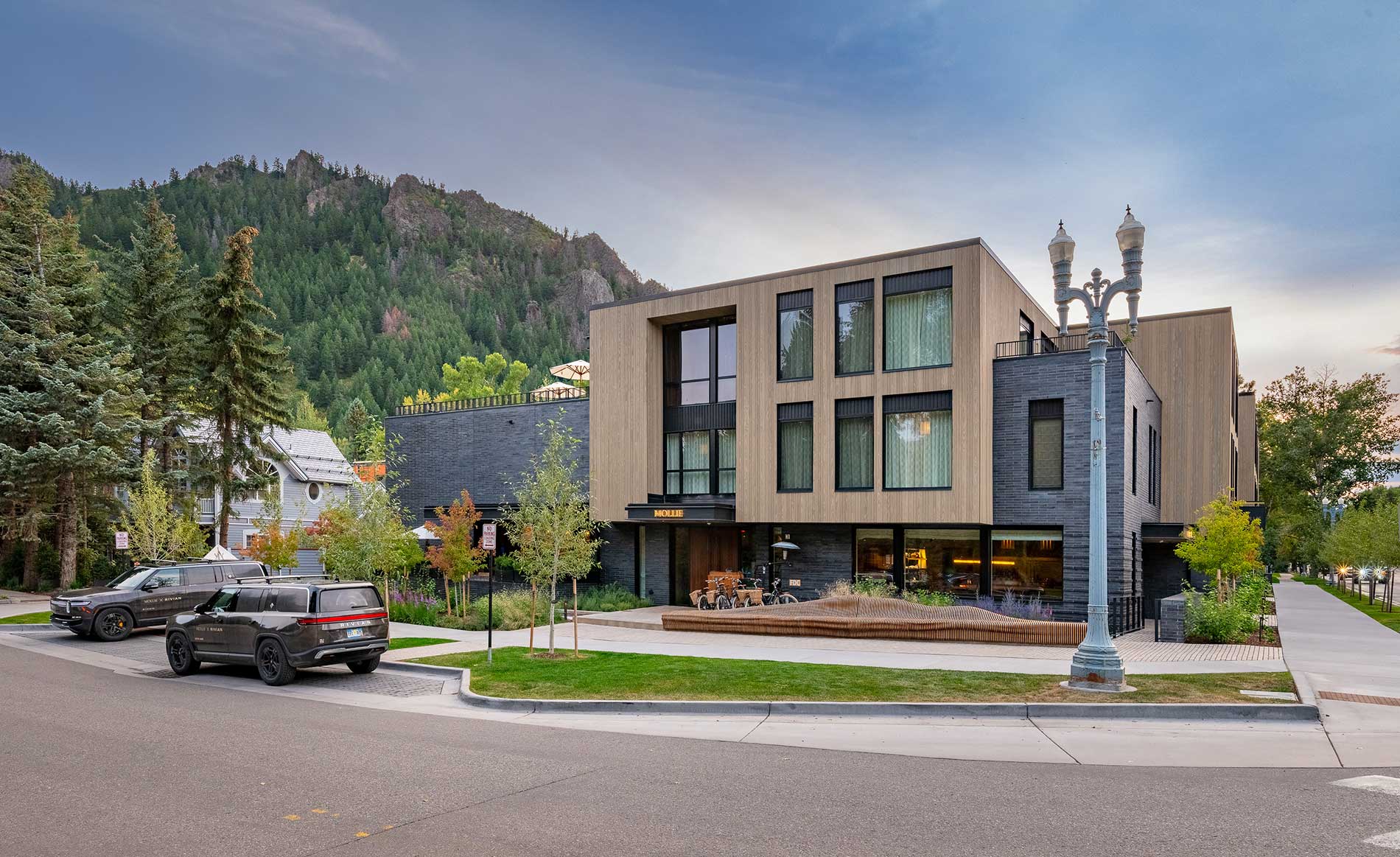 MOLLIE Aspen building exterior in the summer season