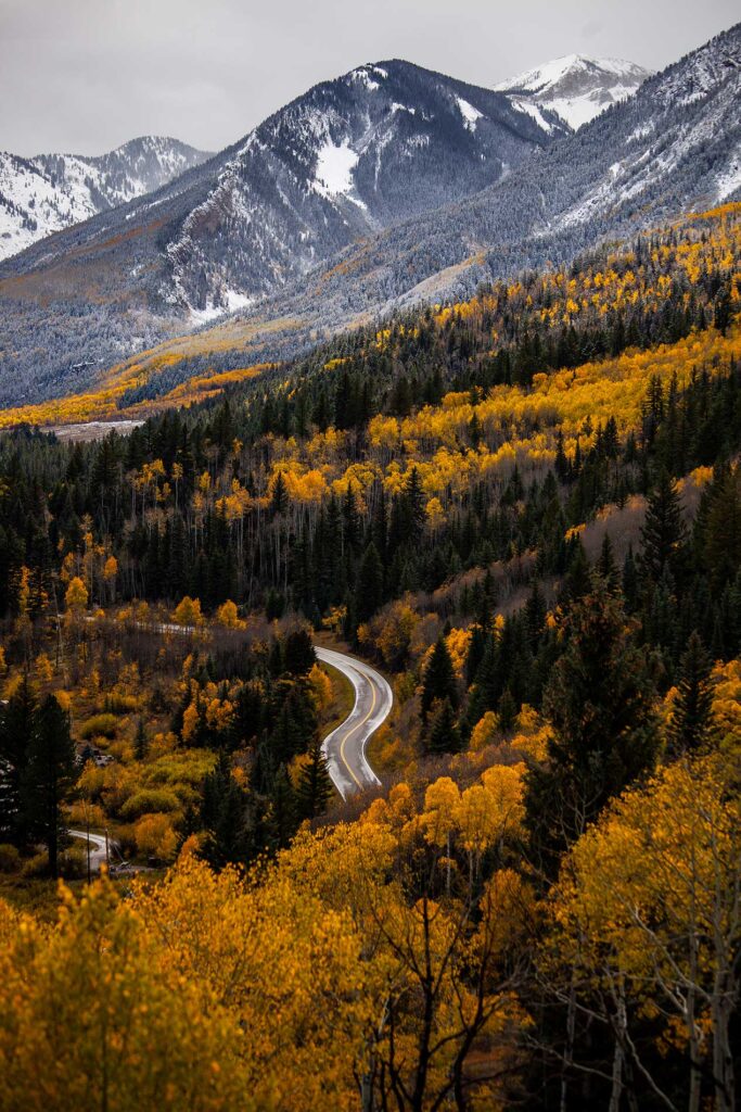 Scenic fall drives in Aspen Colorado