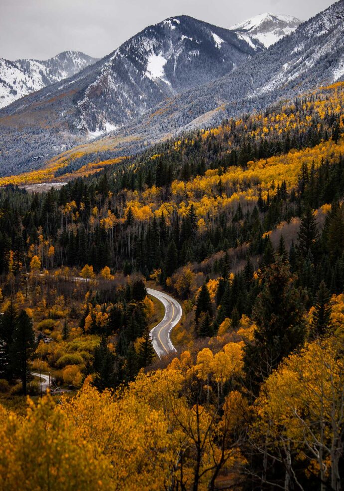 Scenic fall drives in Aspen Colorado