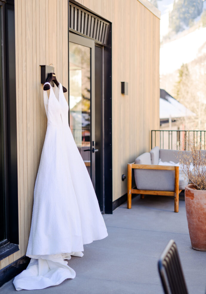 Getting ready for a wedding in the Shadow Mountain Junior Suite