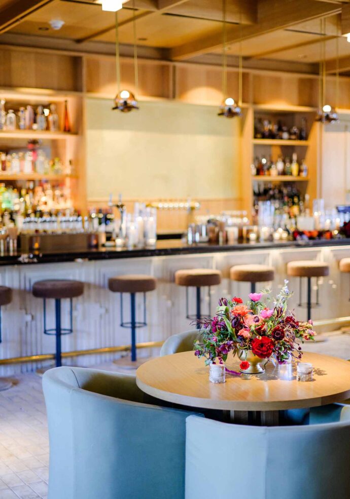 MOLLIE Bar and Lounge set for a wedding reception