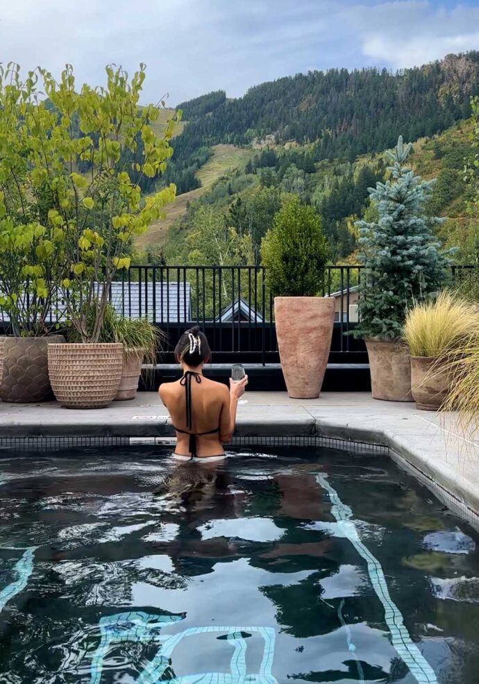 Summer views from the spa pool at MOLLIE