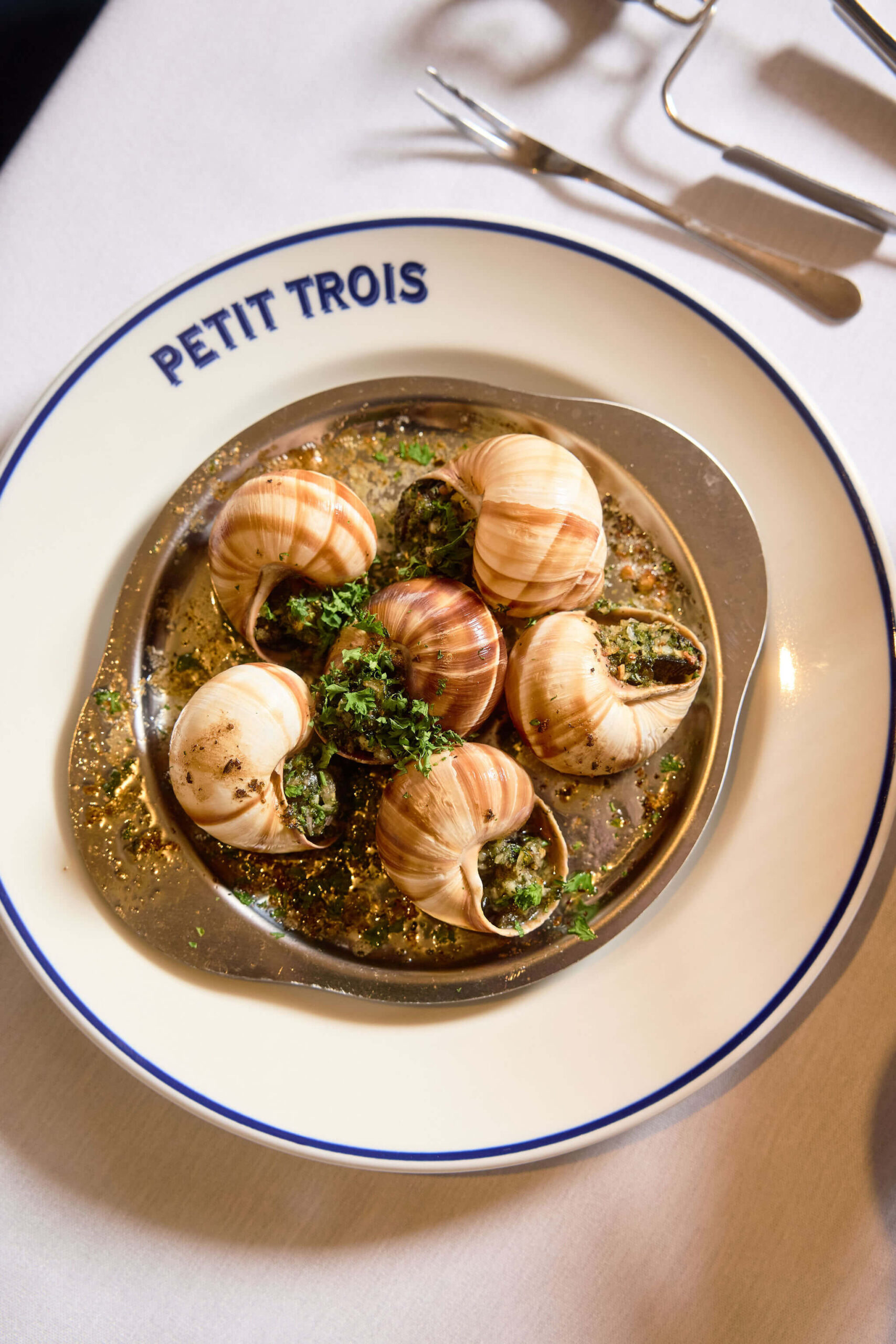 Burgundy Escargots at Petit Trois Aspen