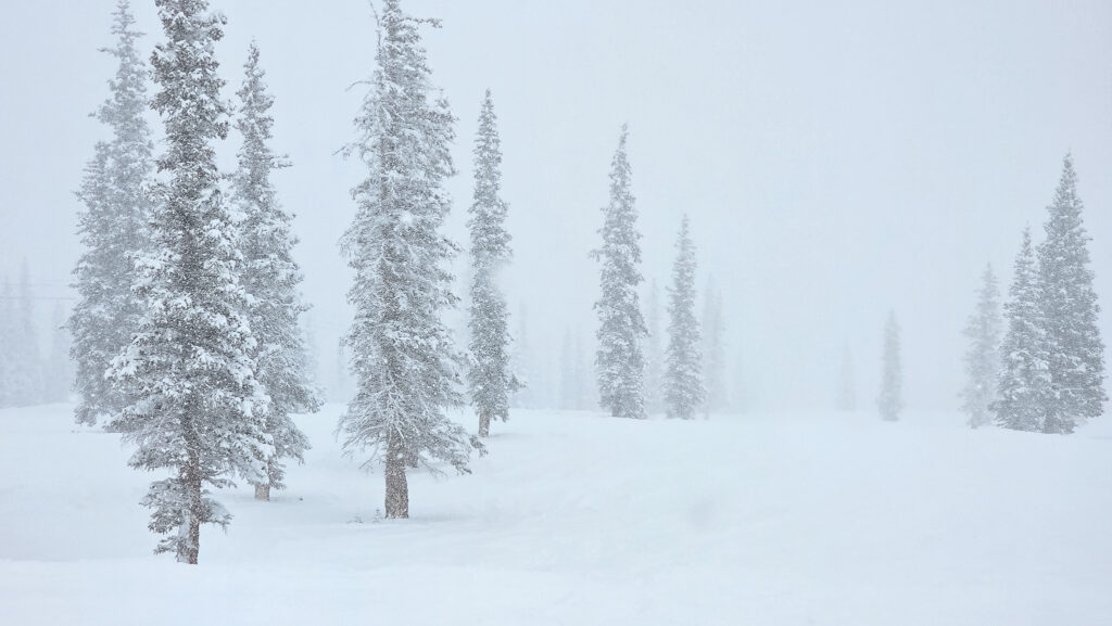 Whiteout day on Snowmass Mountain