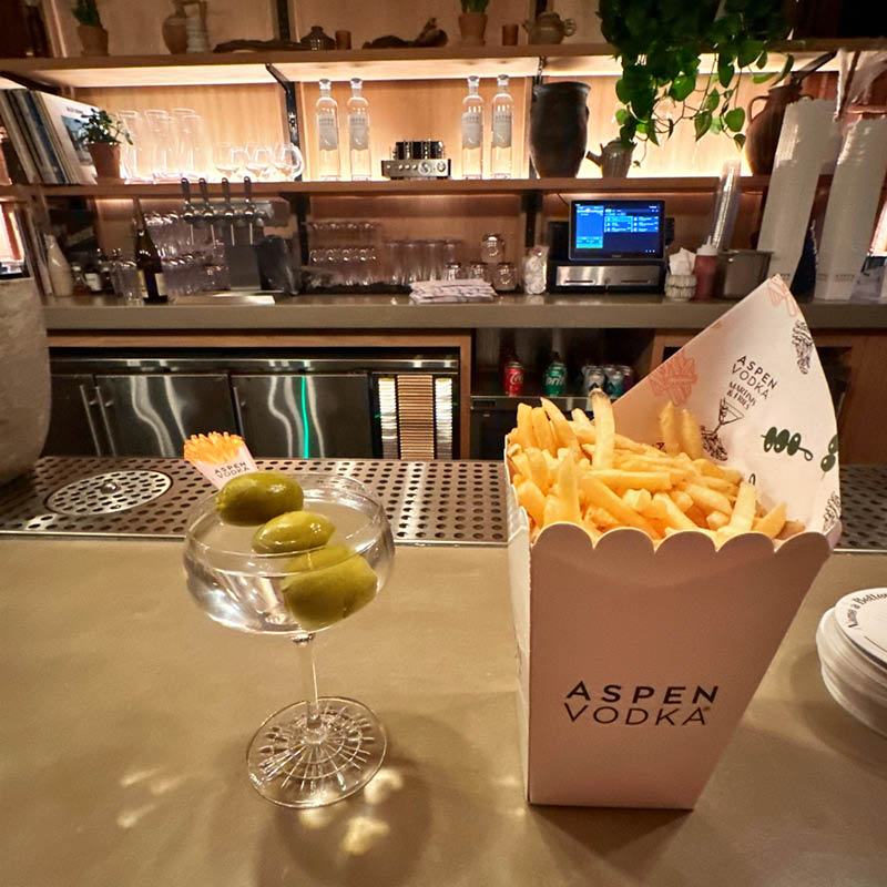 Martinis and Frites in the MOLLIE Roof Terrace Bar