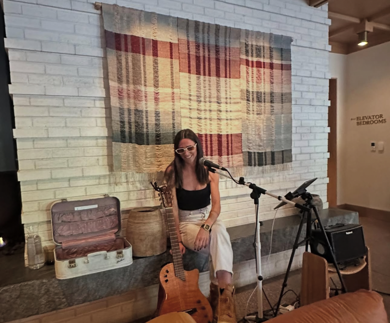 Musician preforming in MOLLIE Aspen Lobby