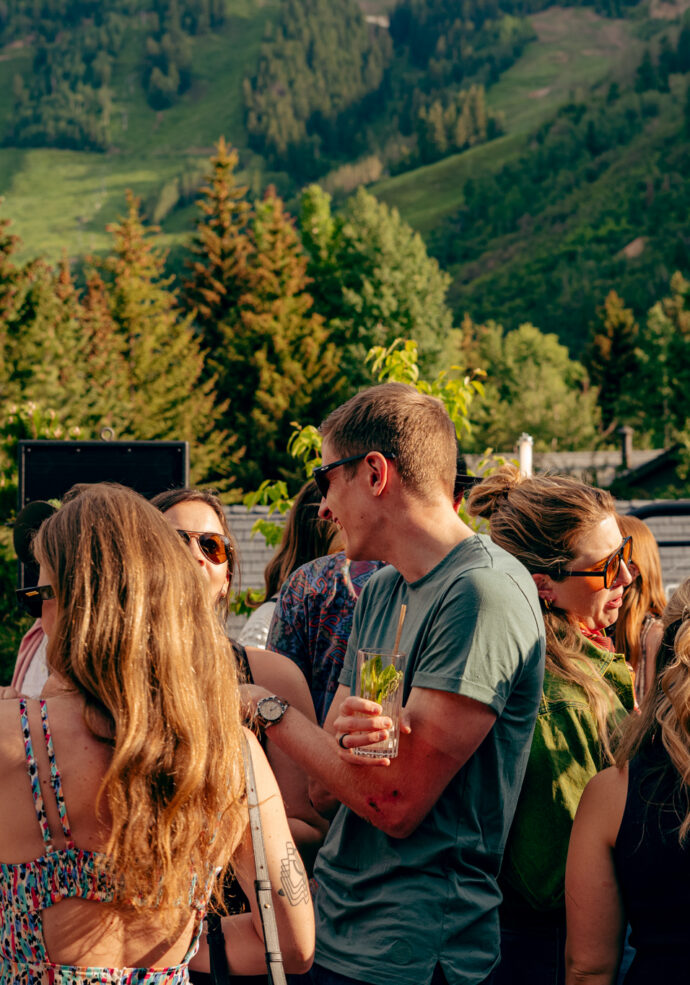 Guests enjoying an event on Roof Terrace at MOLLIE Aspen