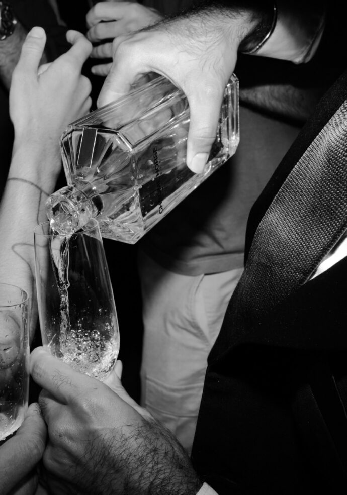 Chrome Horse Tequila being poured