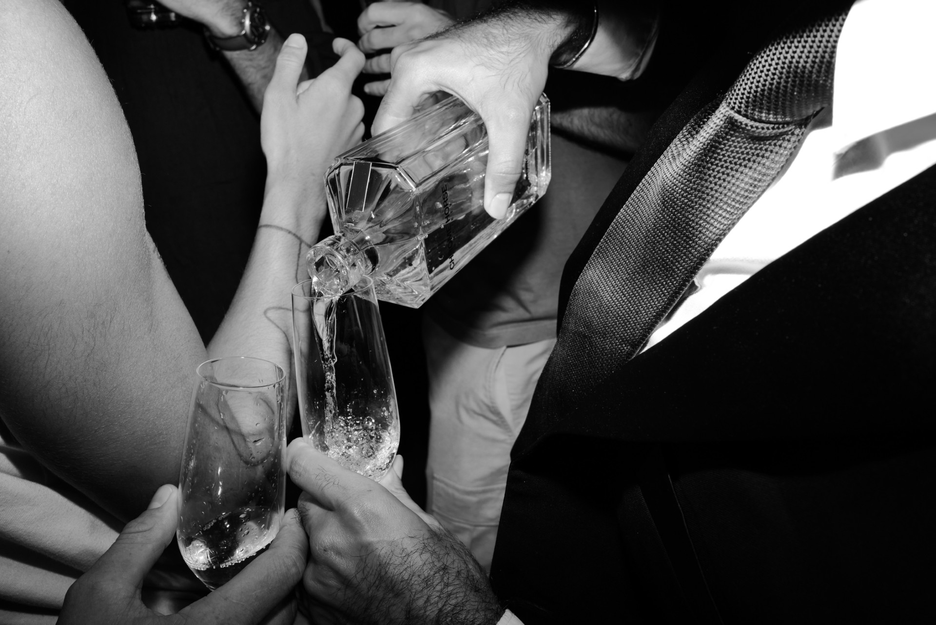Chrome Horse Tequila being poured