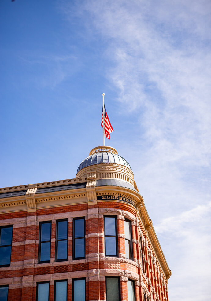 American flag in downtown Aspen