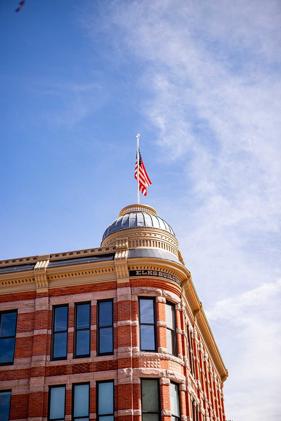 American flag in downtown Aspen