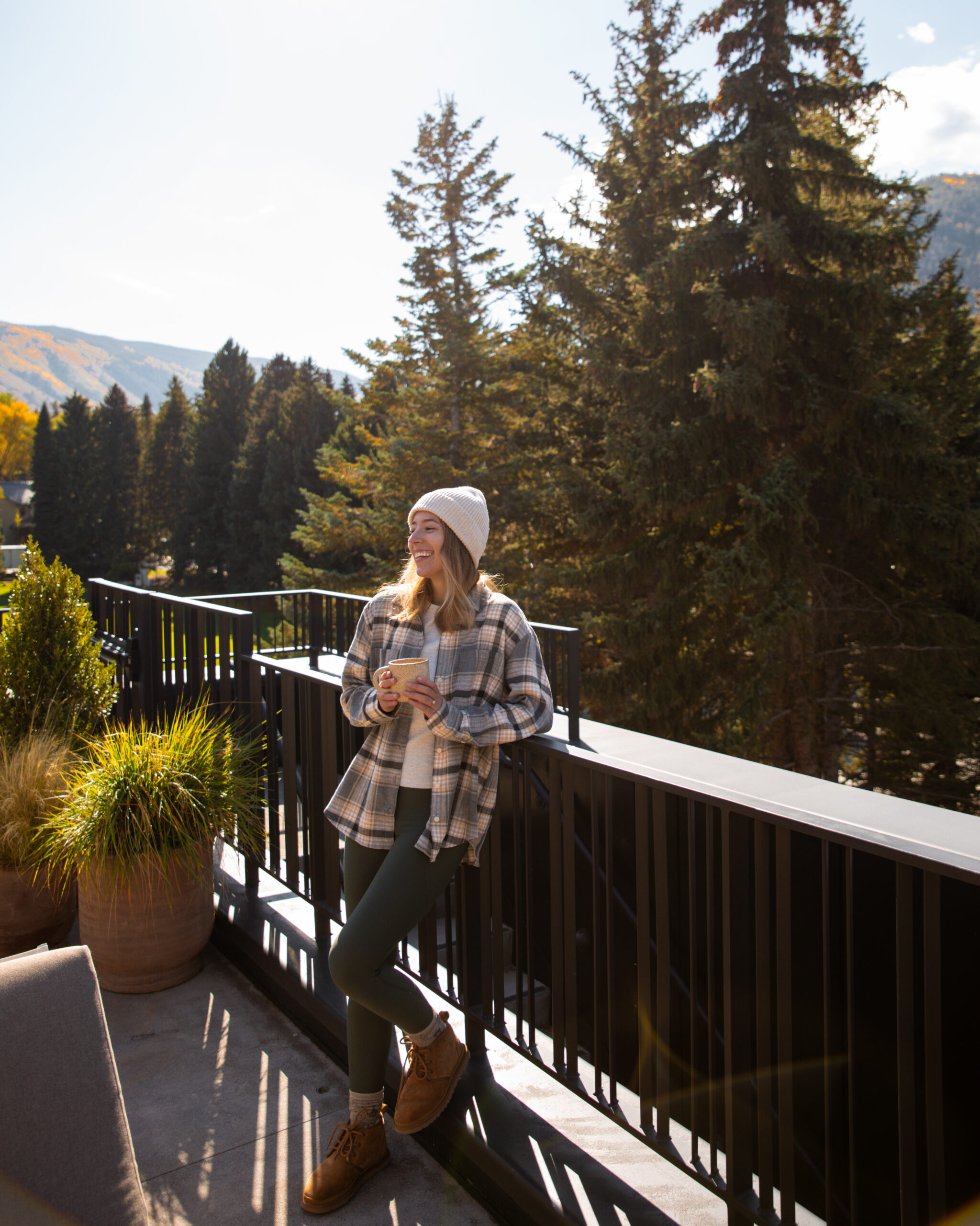 Female guest on the Roof Terrace at MOLLIE Aspen